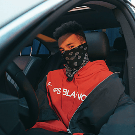 『LOUPS BLANCS』Logo Half Zip-up Turtle Neck HOOD (Red)