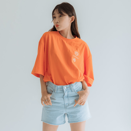 『CORUNU』  ダイス半袖 Tシャツ (Orange)