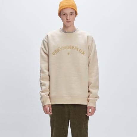 Verynineflux SUNSET CURLY CREWNECK (Burgundy / Beige)