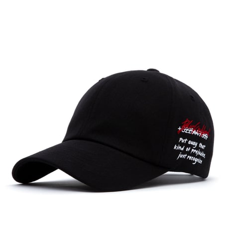 『BLACKBLOND』  　スローガンサイドロゴキャップ (Black)