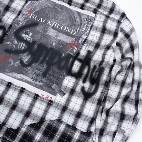 『BLACKBLOND』　No Sympathy Layered Check Shirt (White)
