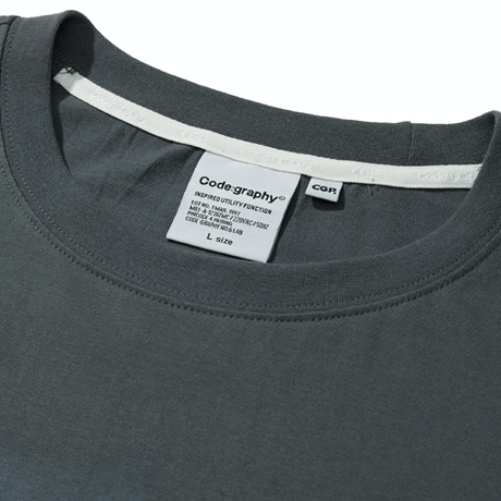 『Code:graphy』 　アースロゴロングスリーブ Tシャツ (Charcoal)