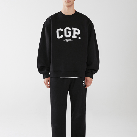 『Code:graphy』 　アップリケロゴスウェット (Black)
