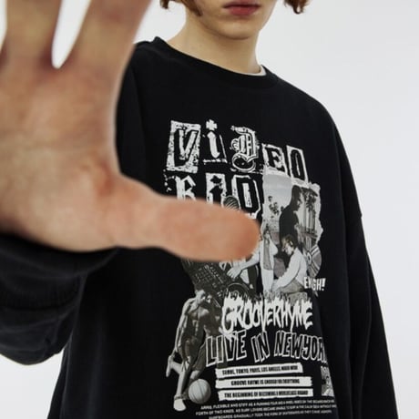 『GROOVE RHYME』 video kid live in NY sweatshirt (Black)