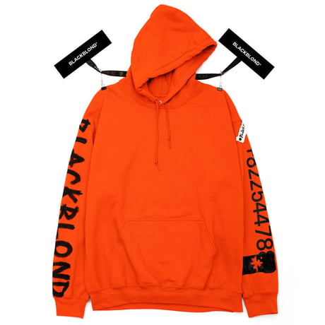 『BLACKBLOND』 グラフィティーナンバーパーカー (Orange)