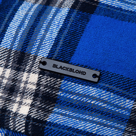 『BLACKBLOND』　インフェルノレイヤードチェックシャツ (Blue)