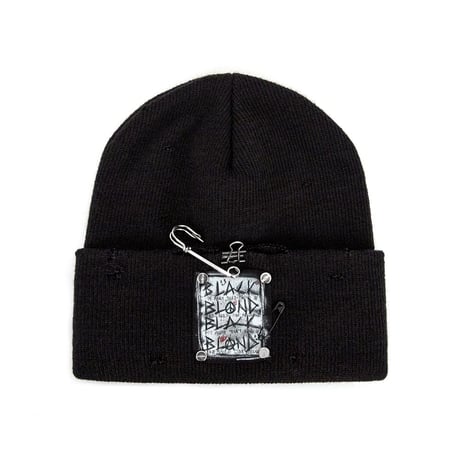ニットキャップ・ビーニー BLACKBLOND Bibbidi Signature Custom Long Beanie White 212BN0 2-11D34 NO IDEA ビーニー ニット帽（ニットキャップ/ビーニー
