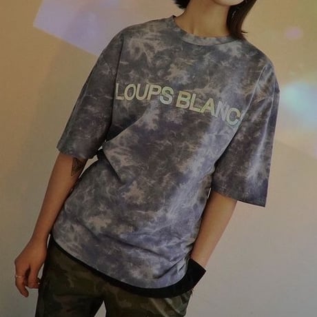 『LOUPS BLANCS』 ホログラムロゴ Tシャツ (Tiedie)