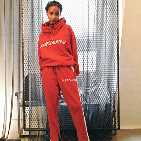『LOUPS BLANCS』SIDE LINE ZIPPER TRACK PANTS (Red)
