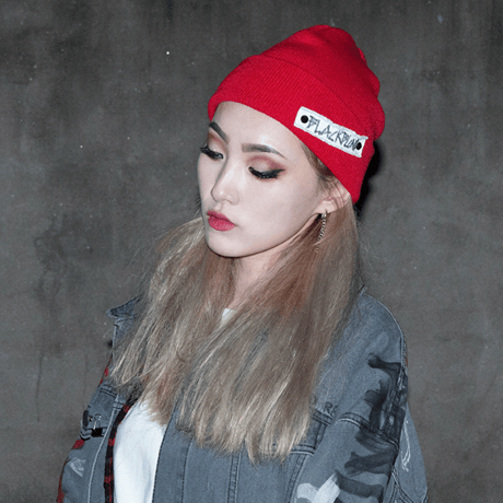Blackblond BBD Side Patch Long Beanie (Red)