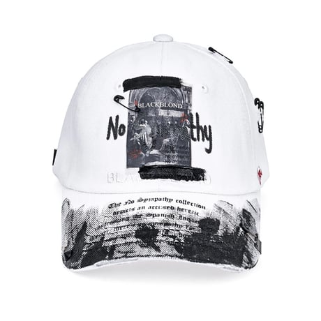 『BLACKBLOND』  no sympathy graffiti logo cap  (White)