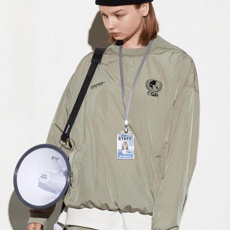 『Code:graphy』 　ナイロンメタルクルーネック (Khaki)