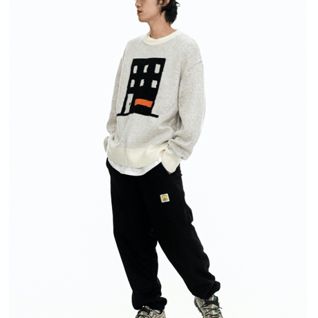 『FREAKISH BUILDING』 TANO KNIT SWEATER (Ivory)