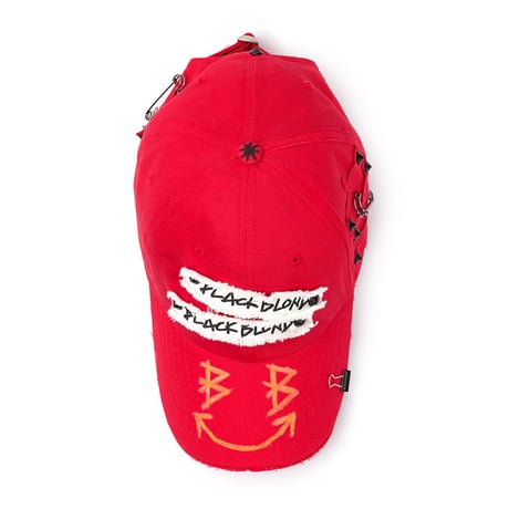 『BLACKBLOND』  ビッグスマイルパッチロゴキャップ (Red)
