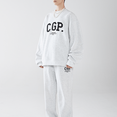 『Code:graphy』 　アップリケロゴスウェット (Melange Grey)