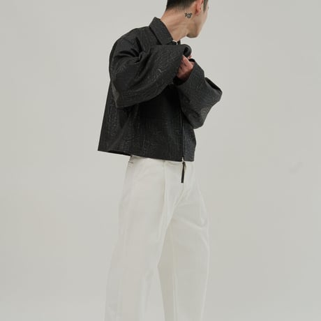 『HIFIFNK』  リンクルレザーオーバーサイズジャケット (Black)