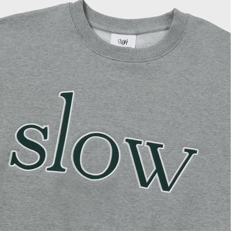 『SLOW RECORD HOUSE』　SLOW パッチスウェットシャツ (Grey)