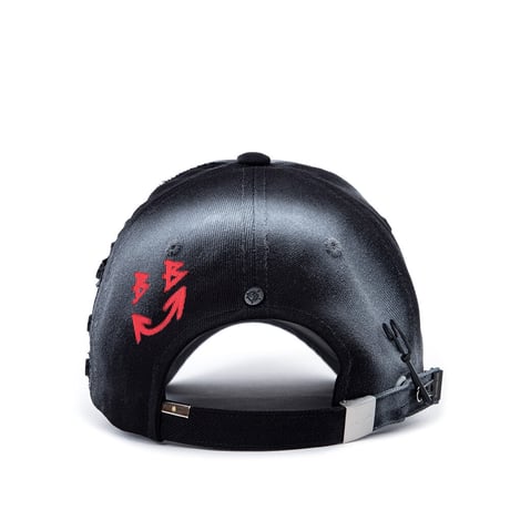 『BLACKBLOND』  theast sprayed custom double visor cap (Black)
