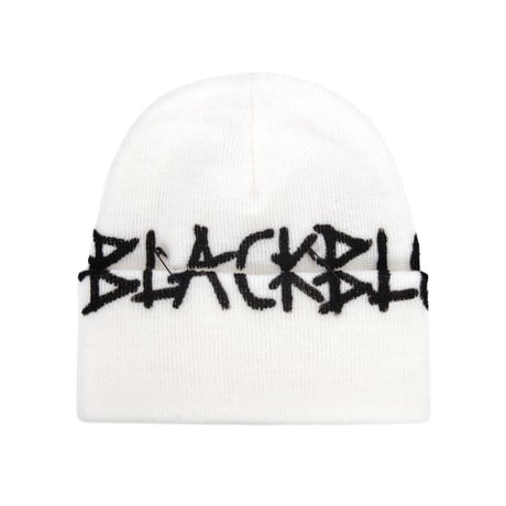 『BLACKBLOND』    グラフィティーロゴパッチニット帽 (White)