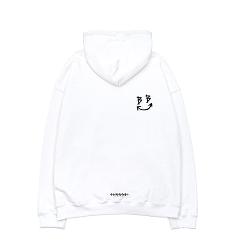 『BLACKBLOND』 　スマイルロゴパーカー (White)