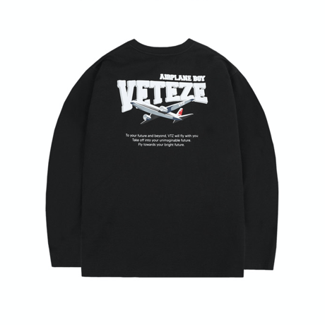 『VETEZE』 　エアプレーンロングスリーブTシャツ (Black)