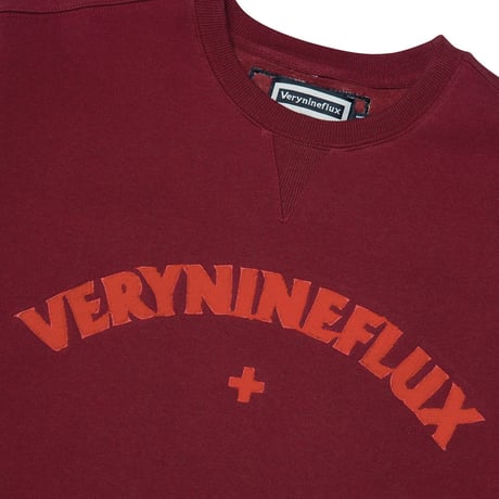 Verynineflux SUNSET CURLY CREWNECK (Burgundy / Beige)