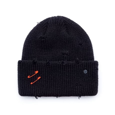 『BLACKBLOND』    リップトカスタムロングニット帽 (Black)