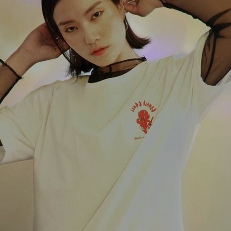 『LOUPS BLANCS』 ホットスタッフボートネック Tシャツ (White)