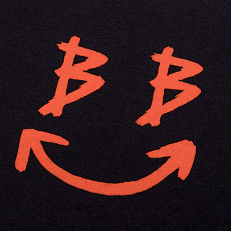 『BLACKBLOND』　スマイルロゴショートスリーブ Tシャツ (Black)