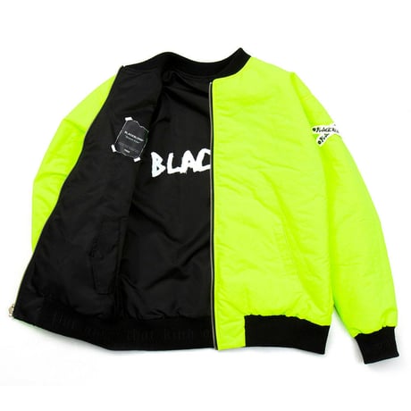 『BLACKBLOND』 リバーシブルオーバーサイズ MA1 ジャケット (Black/Neon)