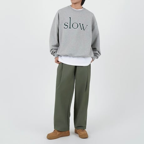 『SLOW RECORD HOUSE』　SLOW パッチスウェットシャツ (Grey)