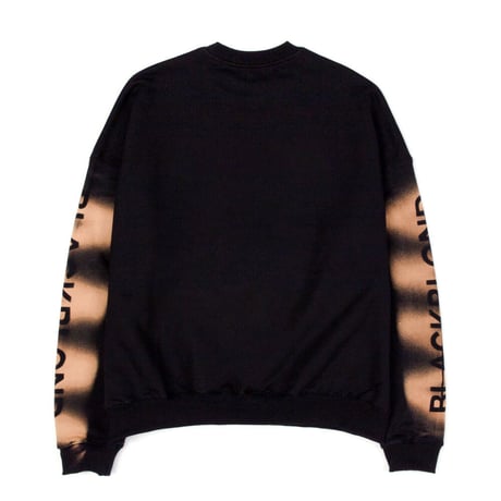 『BLACKBLOND』　side bleached classic logo crewneck sweatshirt (Black)