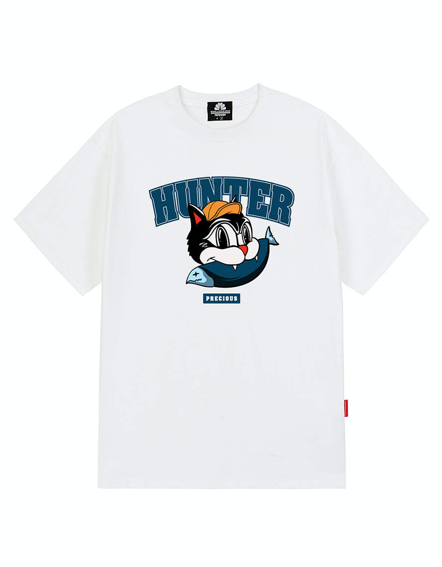 A16264 美品 シークエル 24ss キャットプリントTシャツ　白 XXL A16264 美品 シークエル 24ss キャットプリントTシャツ 白 XXL