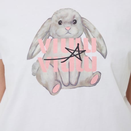 『VETEZE』 　ライジングラビットハーフ Tシャツ  (White)