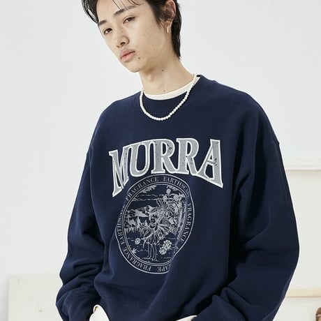 『MURRA AER 』  リリークロップスウェットシャツ (Navy)