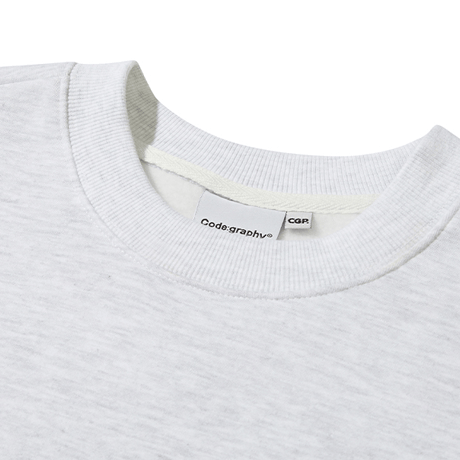 『Code:graphy』 　アップリケロゴスウェット (Melange Grey)