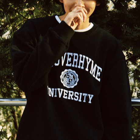 『grooverhyme』 ユニバーシティースウェットシャツ (Black)