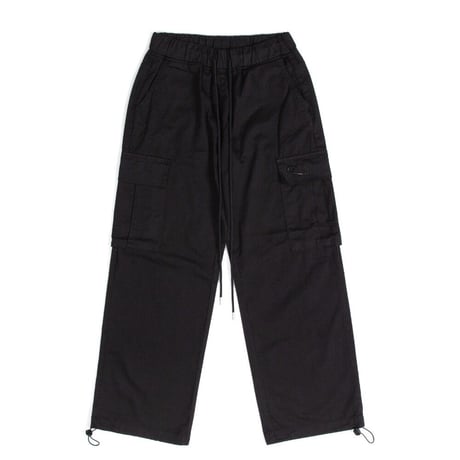 『BLACKBLOND』 　ベーシックワイドストリングカーゴパンツ (Black)