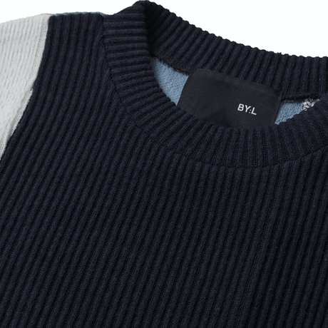 『 BY:L 』 　ファブリックミックスベスト  (Navy)