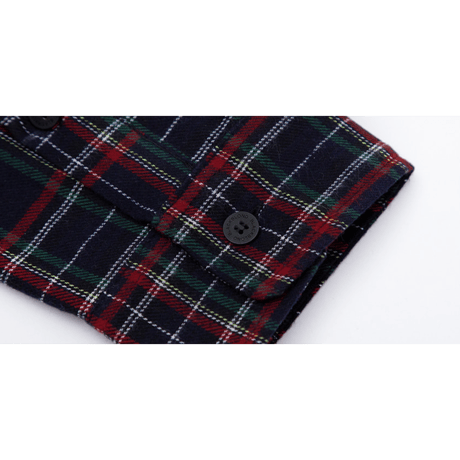 『BLACKBLOND』レイヤードチェックシャツ (Navy)