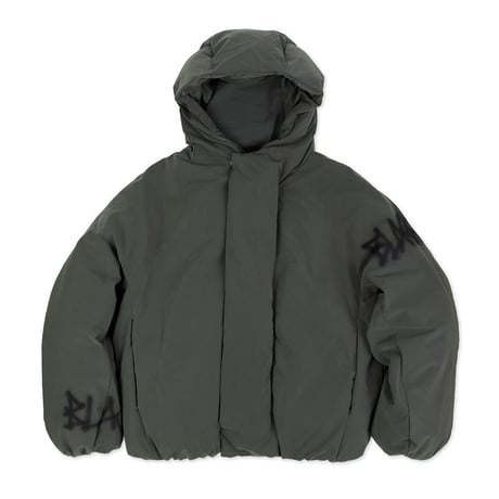 『BLACKBLOND』　Graffiti Logo Hidden Cuff Puffer Jacket  (Khaki)