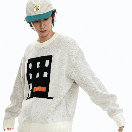 『FREAKISH BUILDING』 TANO KNIT SWEATER (Ivory)
