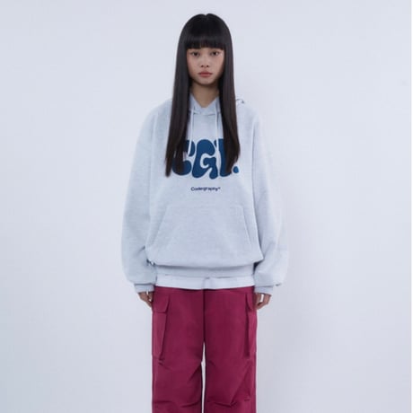 『Code:graphy』 　JELLY ロゴオーバーフィットパーカー (Melange Grey)
