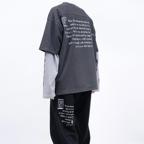 『BLACKBLOND』　crushed faith pigment t-shirt (Charcoal)