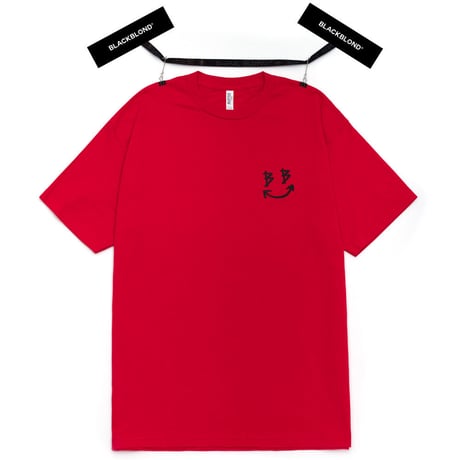 『BLACKBLOND』 　クラシックスマイルロゴ半袖 Tシャツ (Red)