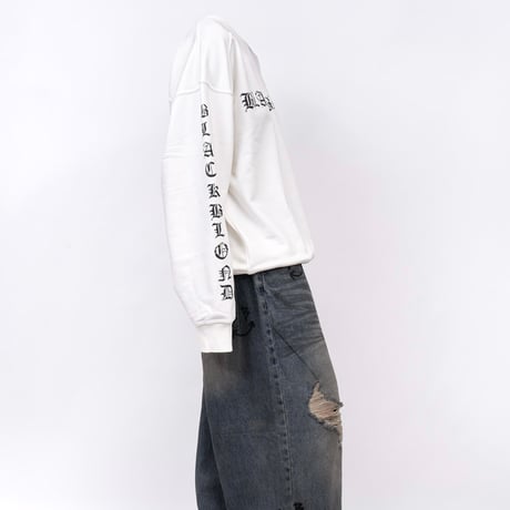 『BLACKBLOND』　crushed faith sweatshirt (White)