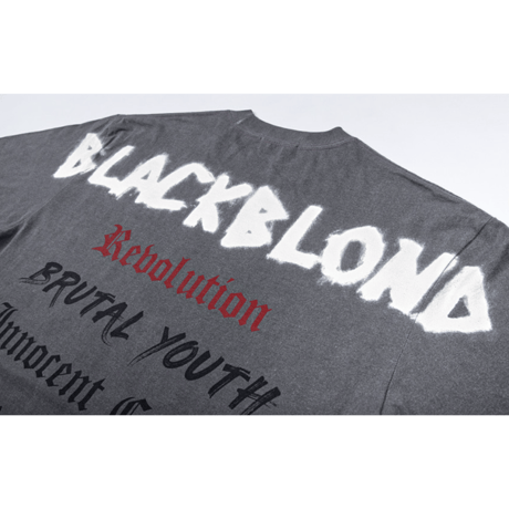 『BLACKBLOND』　ヒストリーピグメント Tシャツ (Grey)
