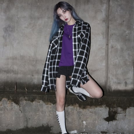 『BLACKBLOND』 BBD Plaid Tweed Shirt (Black)