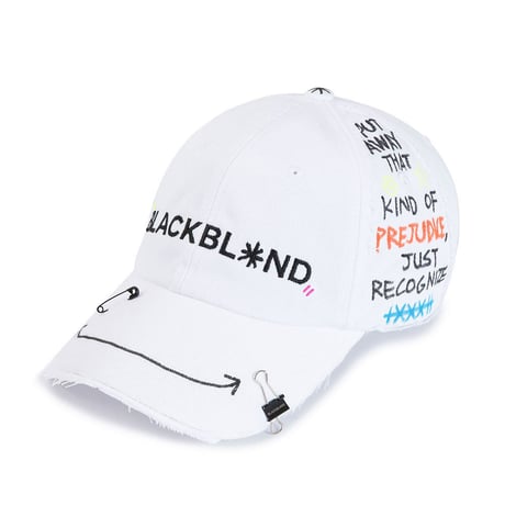 『BLACKBLOND』 クラシックロゴスマイルキャップ (White)
