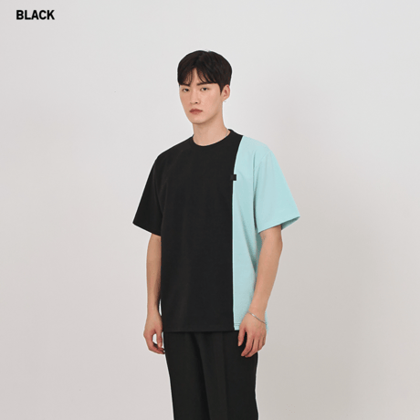 『 BY:L 』    カラー ブロックTシャツ (Black)